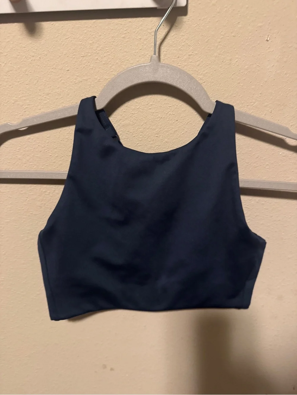 High-Neck Navy Crop Bralette - Women's Intimates| Girlfriend Collective| Topanga